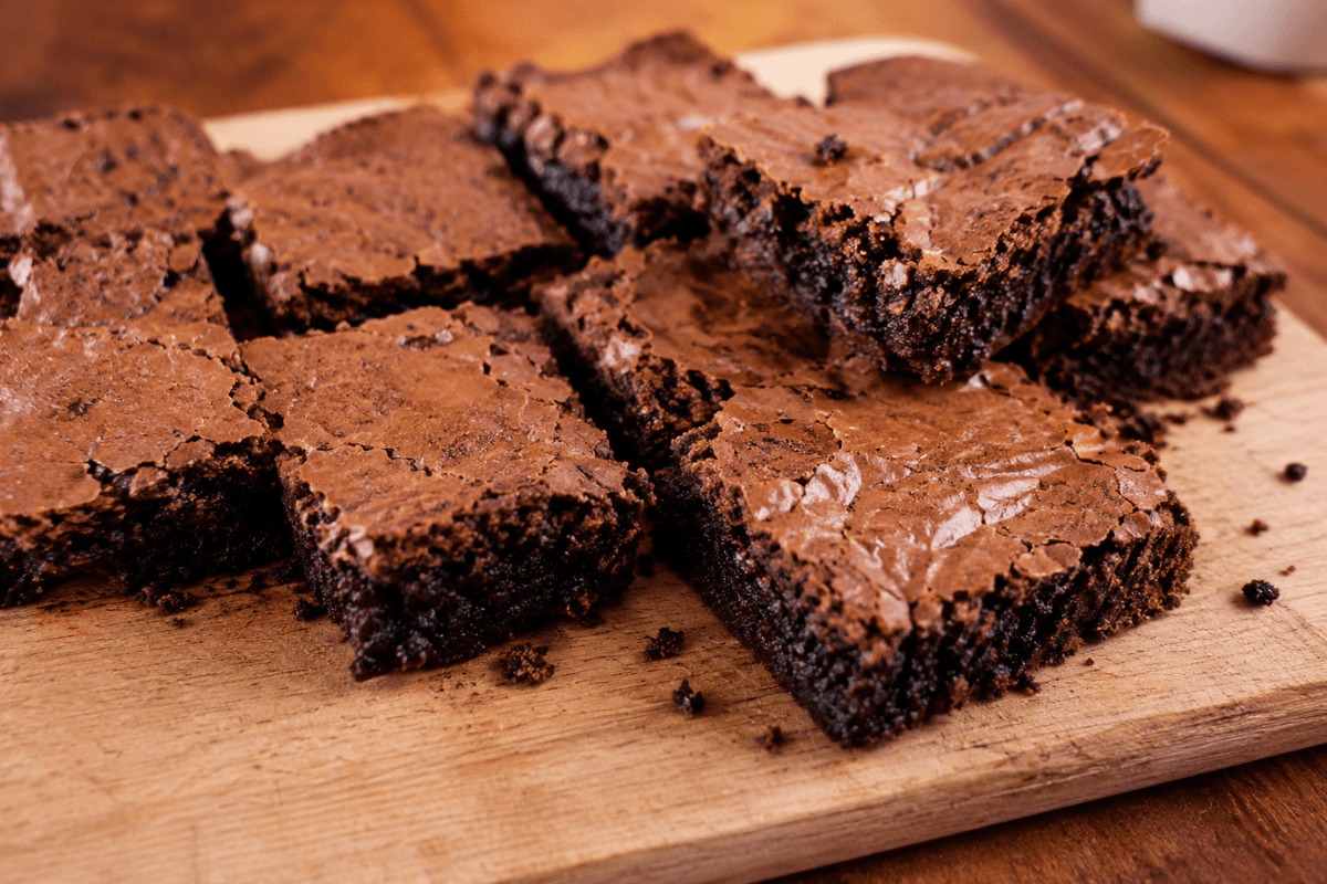 Brownie caseiro com casquinha crocante