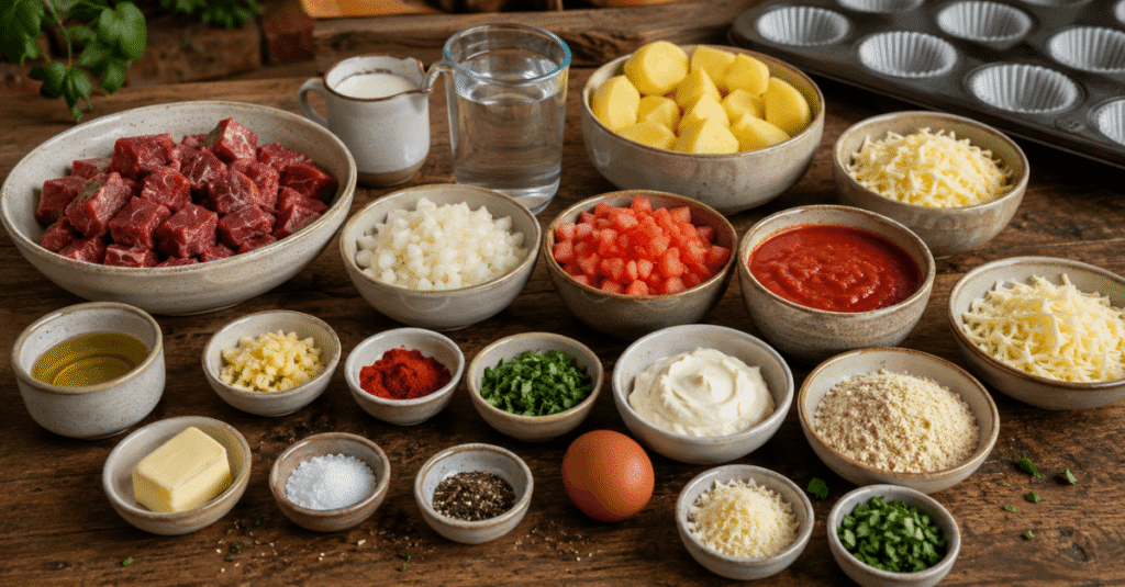 Ingredientes do Escondidinho invertido de carne de panela