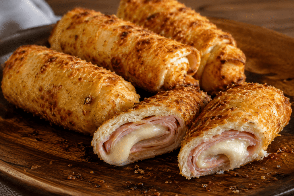 Misto-quente enrolado com crosta de parmesão na AirFryer