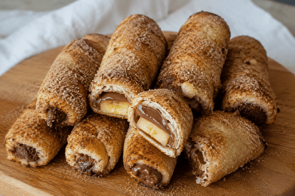 O Rolinho de pão com brigadeiro e banana na AirFryer