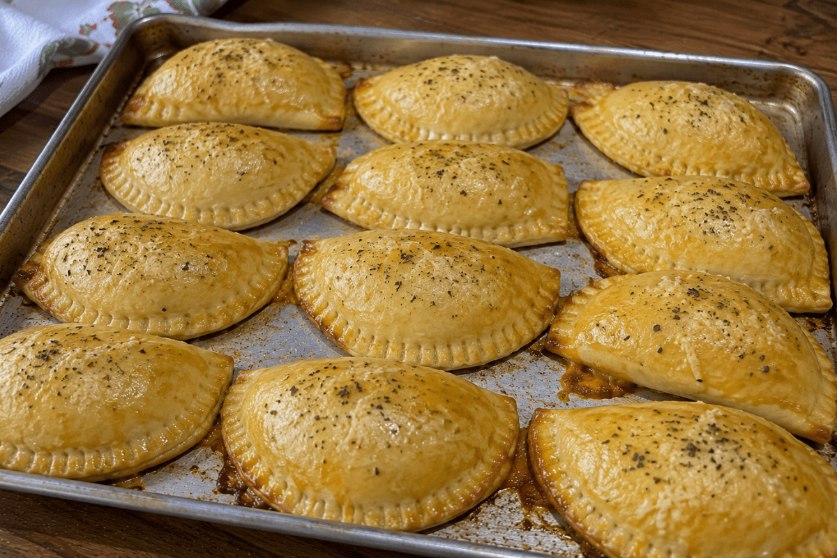 Pastel de forno com presunto e muçarela
