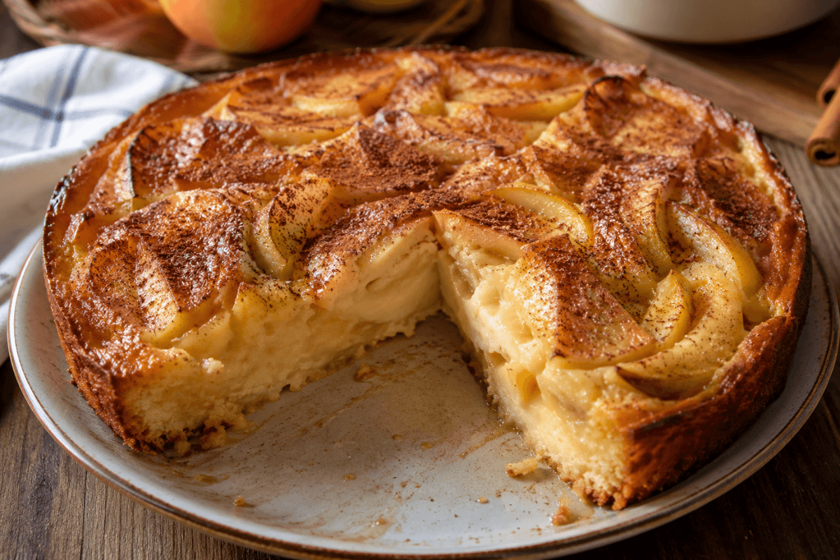 Torta Cremosa de Maçã com Canela