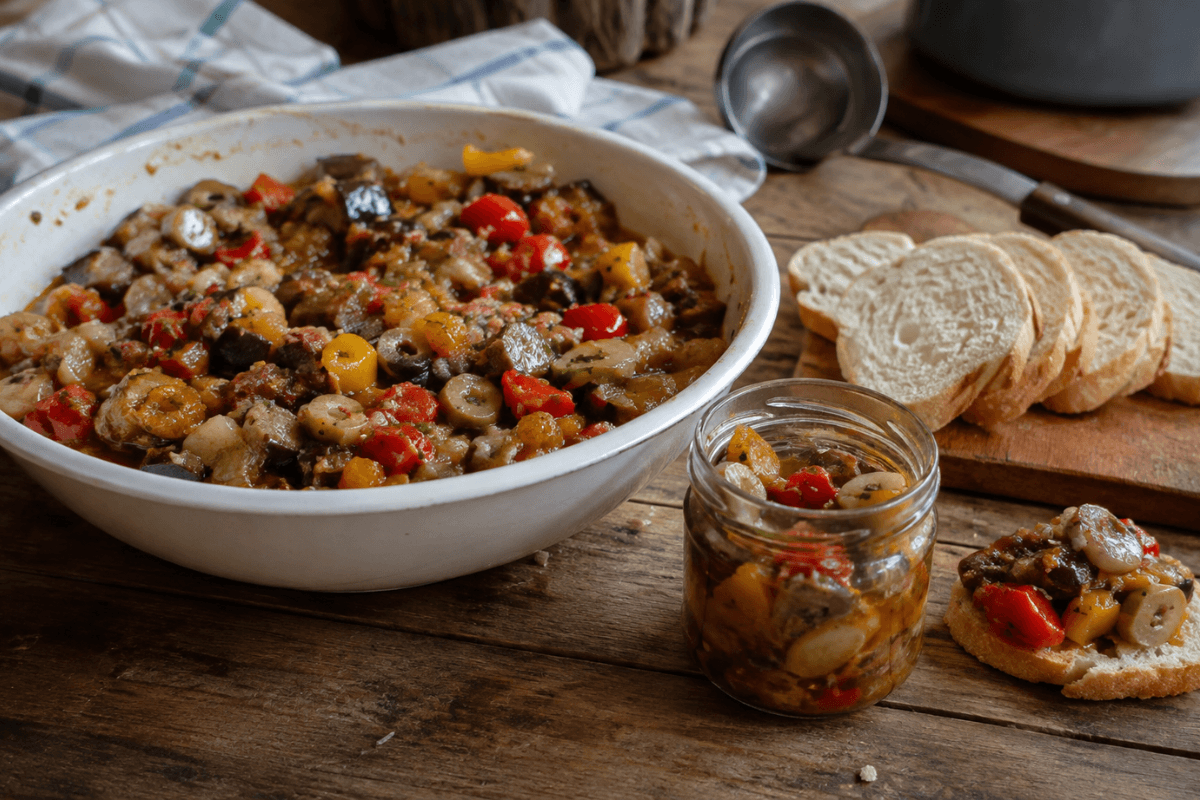 Antepasto de berinjela de panela