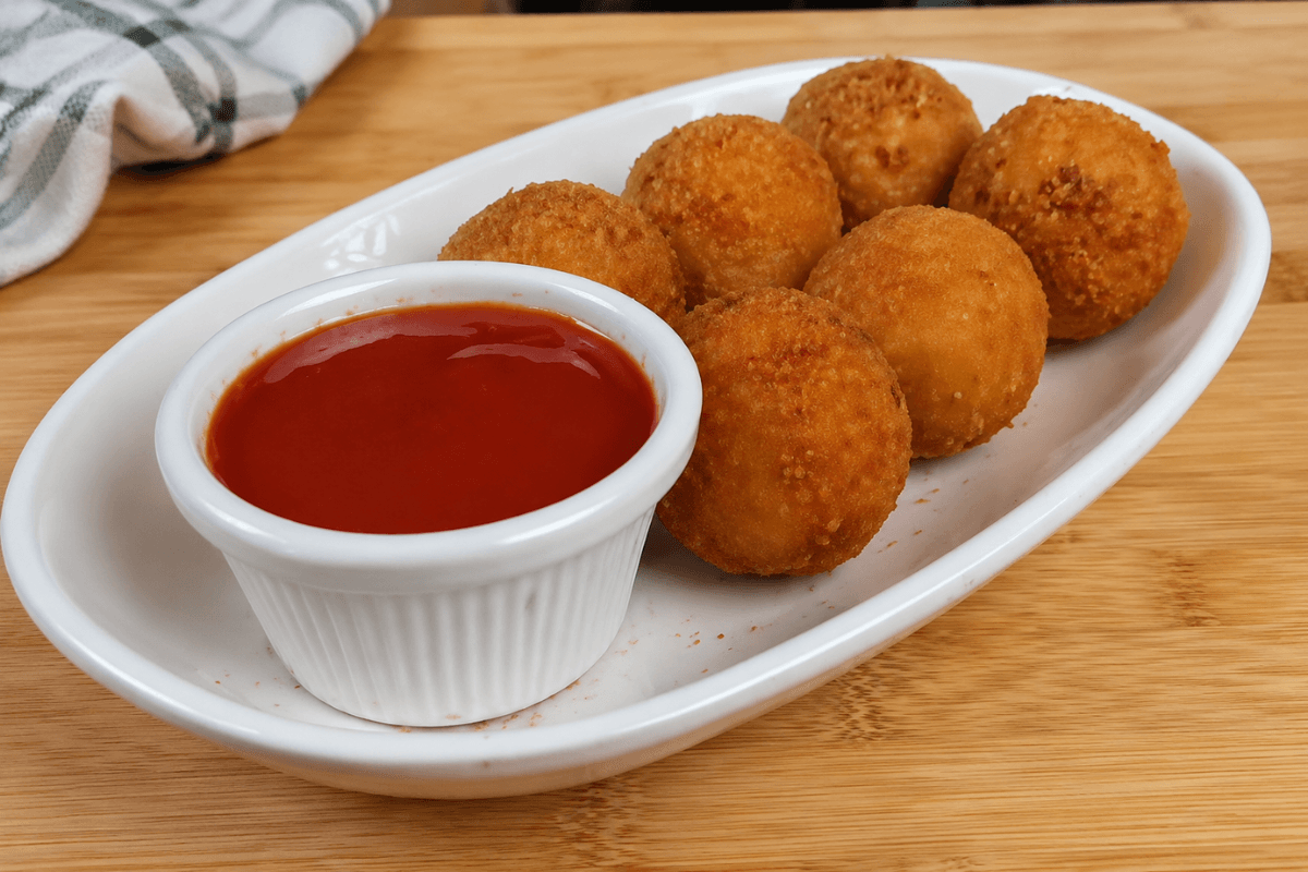 Bolinhas de frango recheadas com queijo