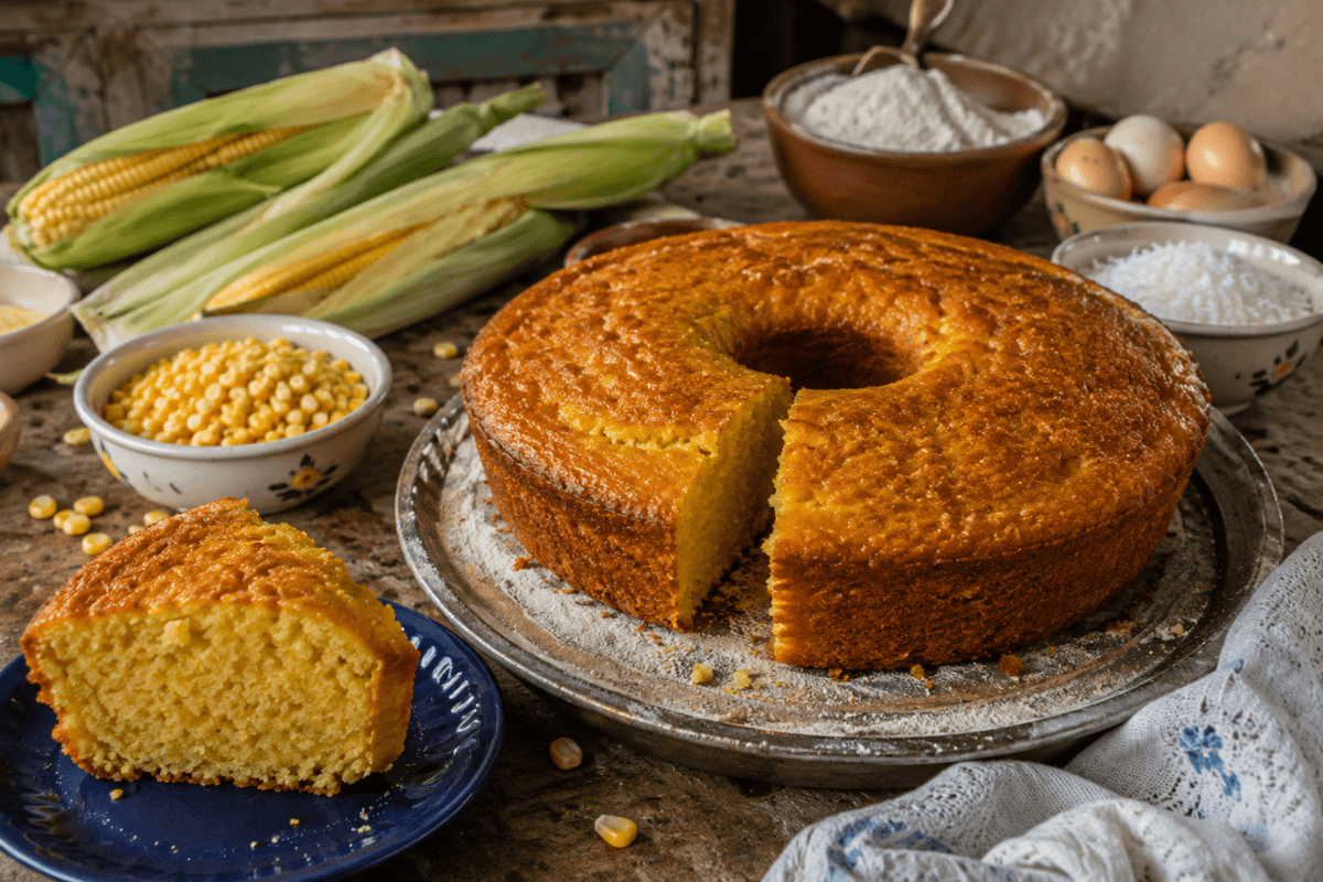Bolo de milho verde da espiga
