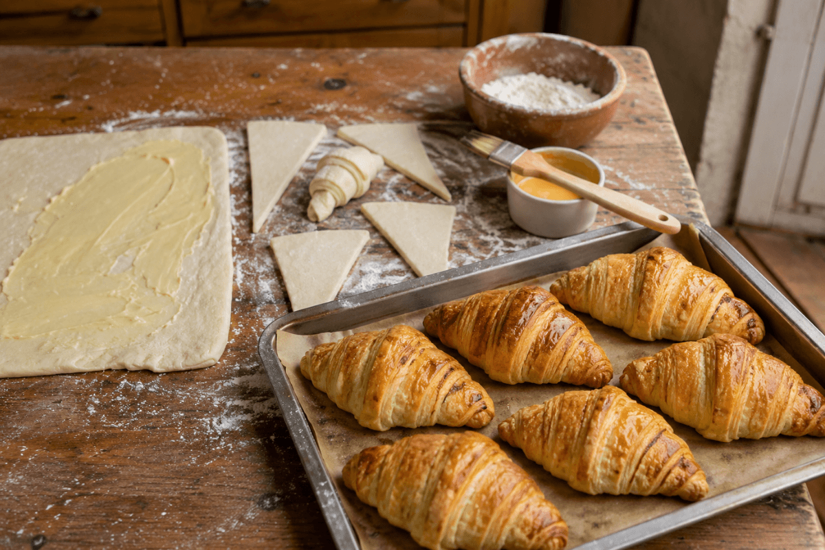 Croissant folhado e crocante
