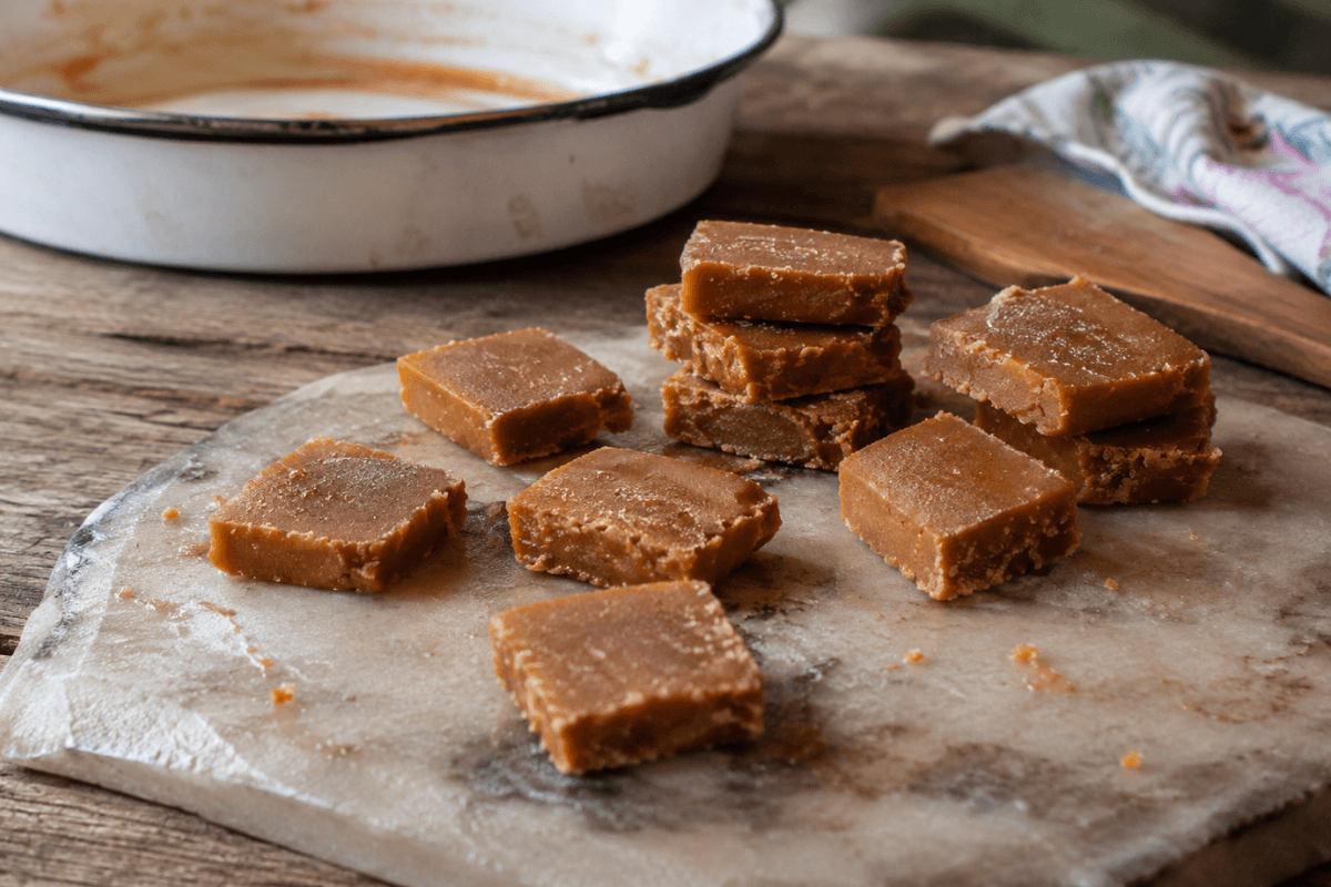 Doce de leite caseiro em pedaços