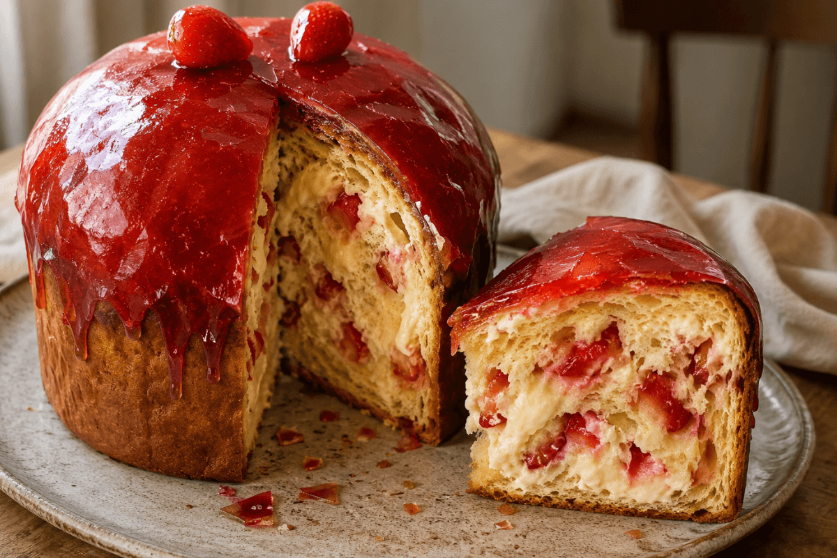 Panetone de morango do amor