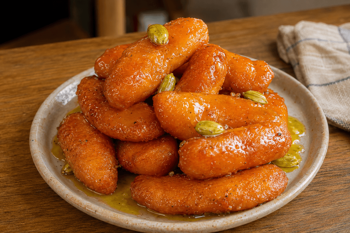 Pão doce no estilo gulab jamun