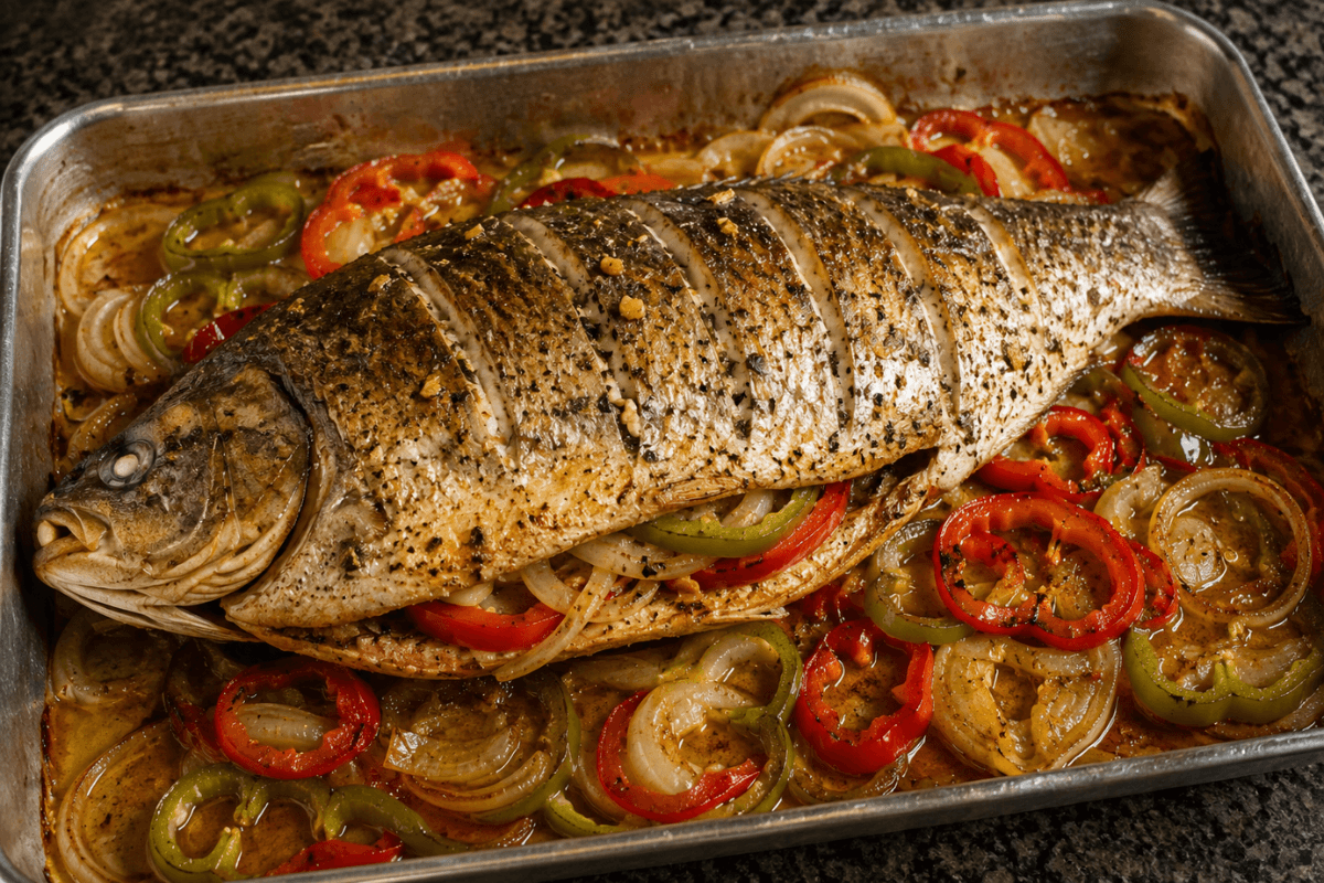 Peixe assado no forno