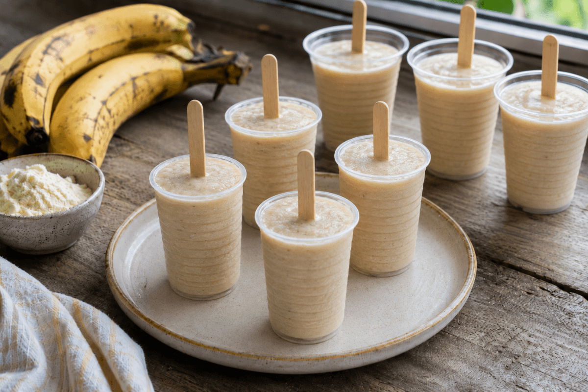 Picolé cremoso de banana