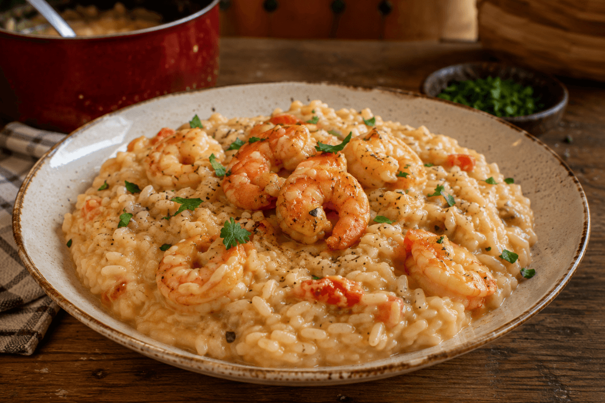 Risoto de camarão