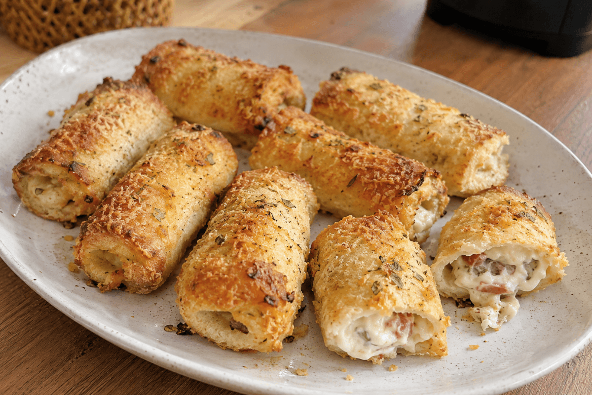 Rolinho de bacon com cream cheese