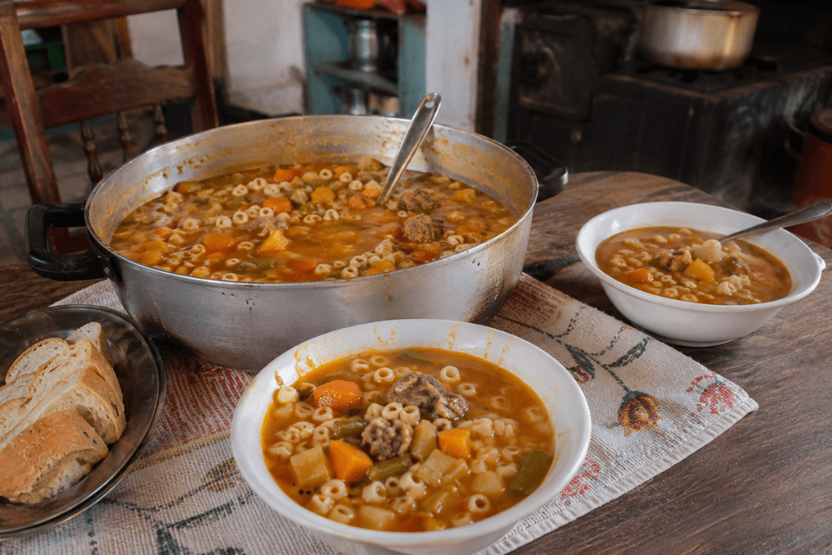 Sopa de legumes com macarrão