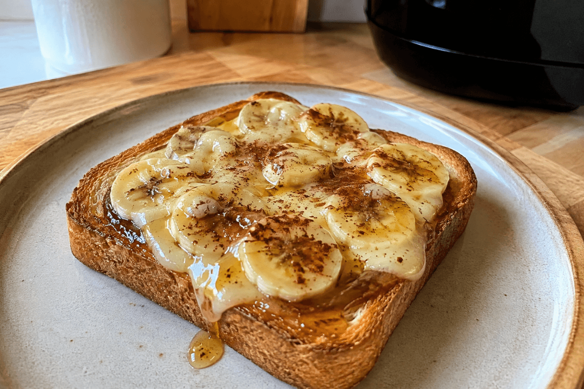 Toast brûlée crocante de banana na AirFryer