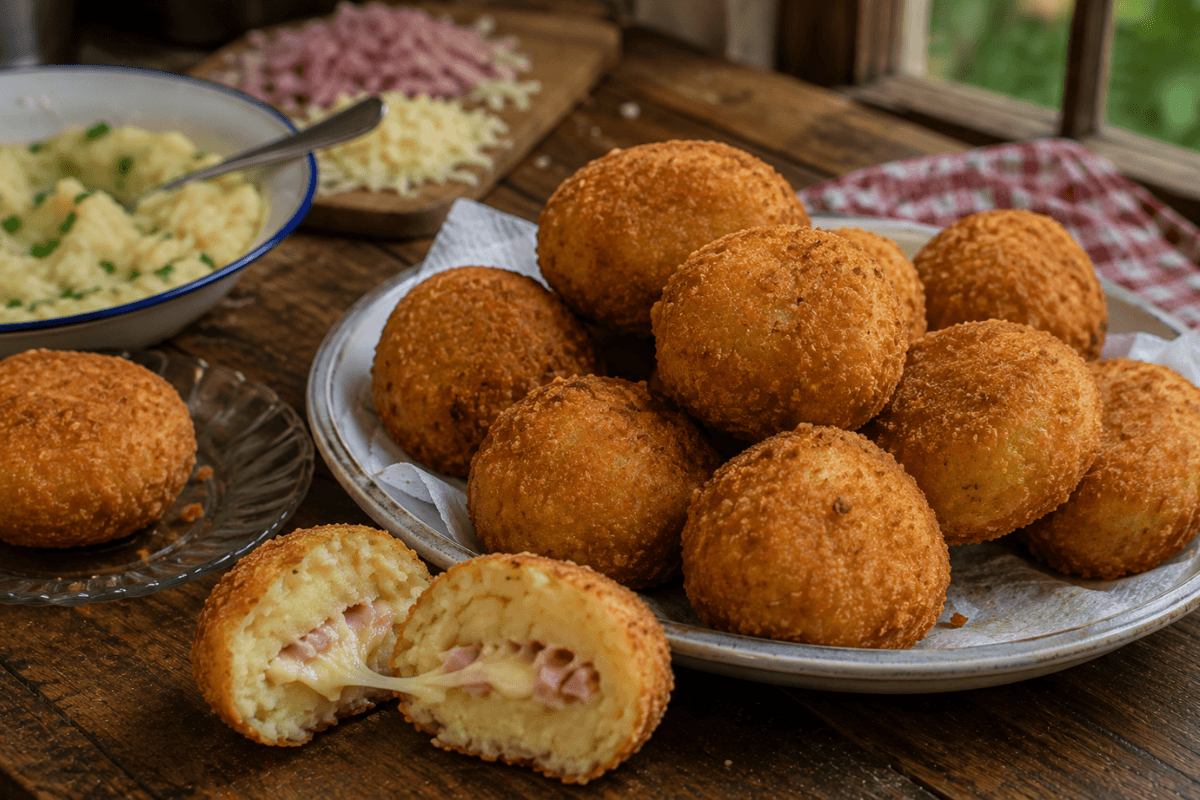 Bolinho de batata recheado