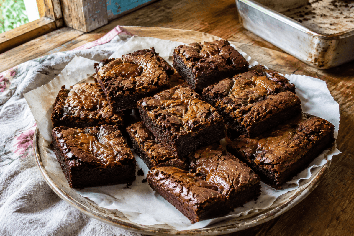 Brownie com doce de leite