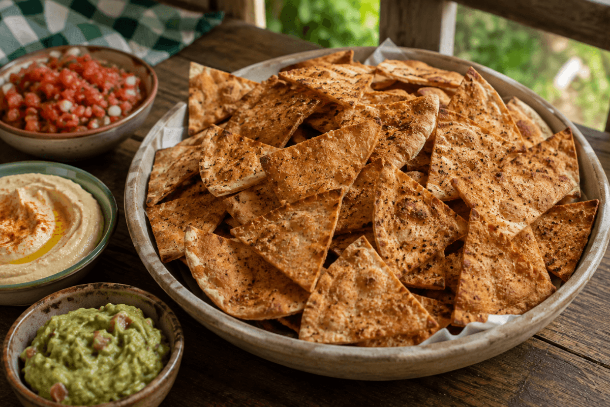 Nachos com pão árabe